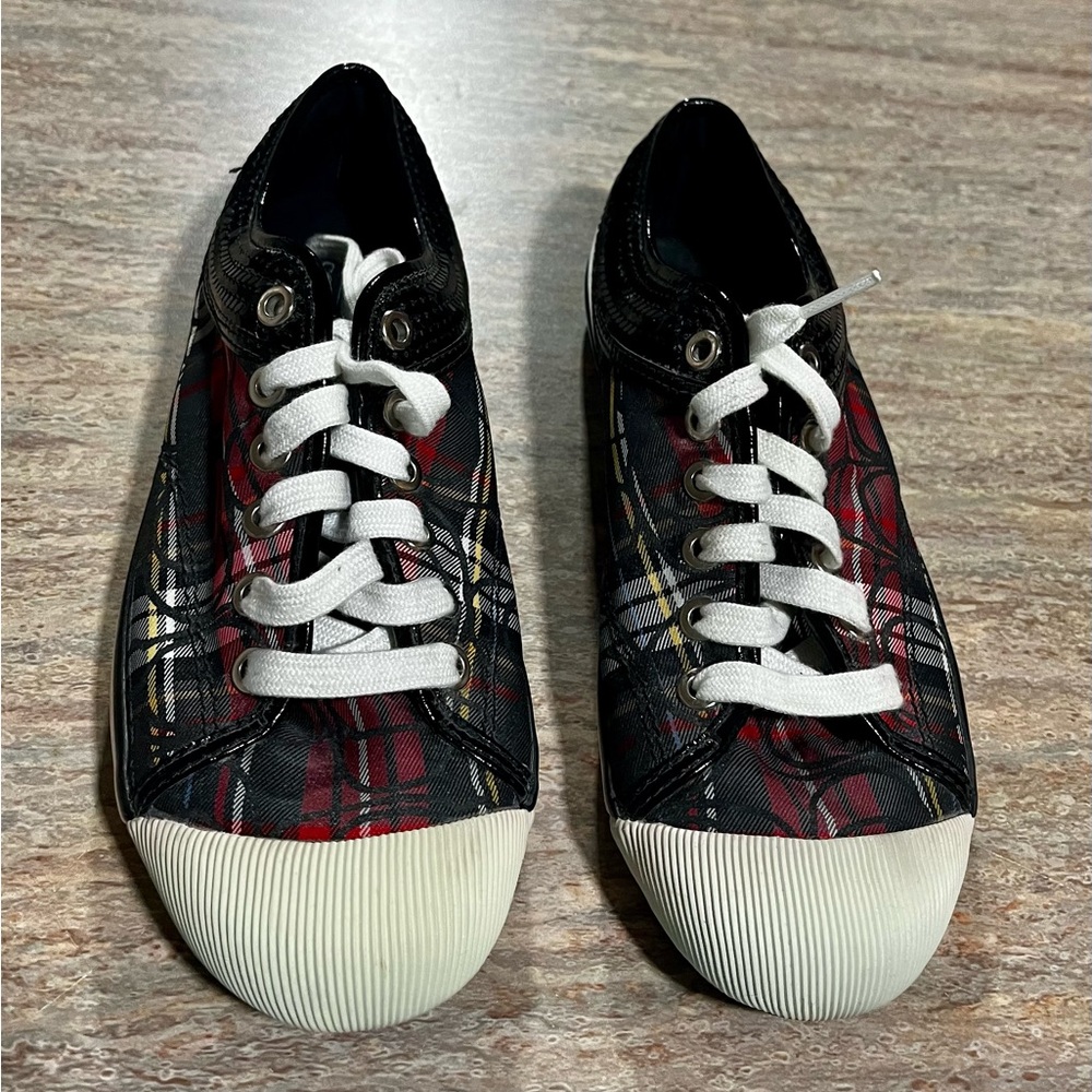 Coach Zorra Plaid Sequins Sneakers